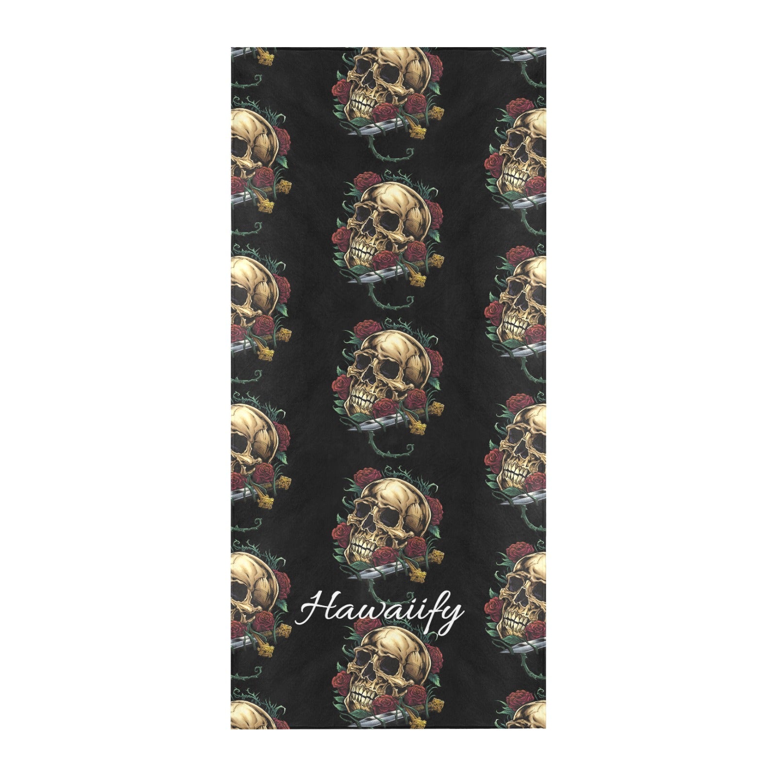 Rebel Rose: Skull & Rose Beach Towel Suede - 31.5'' x 71'