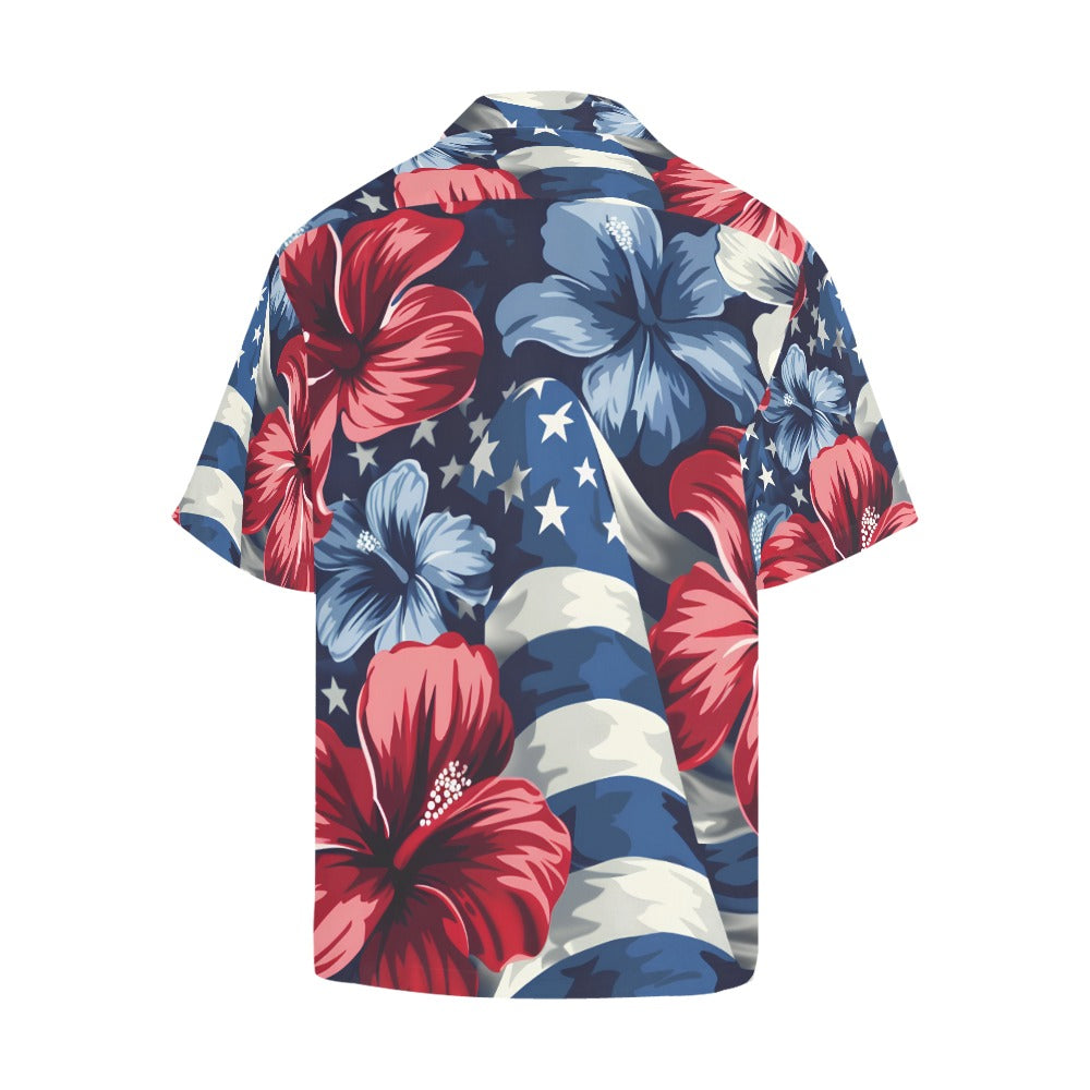 Men's All Over Print Hawaiian Shirt - July 4th Parade - Blue Edition