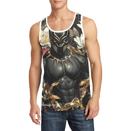 Black Panther Floral Men's Tank Top