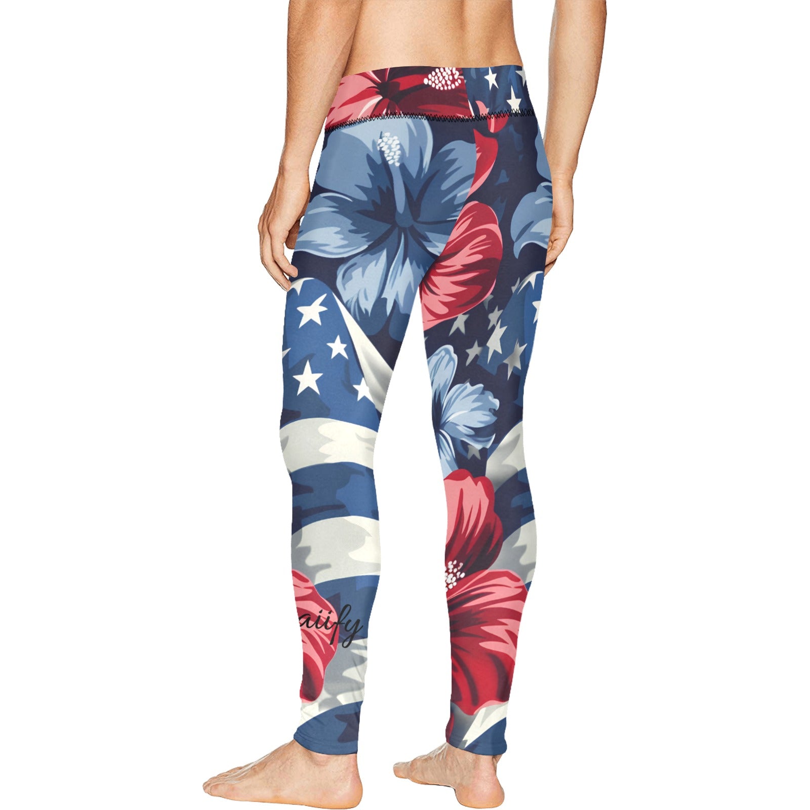 Men's All Over Print Leggings - July 4th Parade - Blue Edition