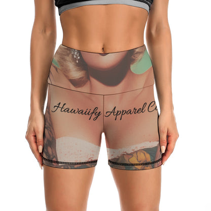 Tatted Marilyn Monroe Women's Slim Fit Sports Yoga Shorts