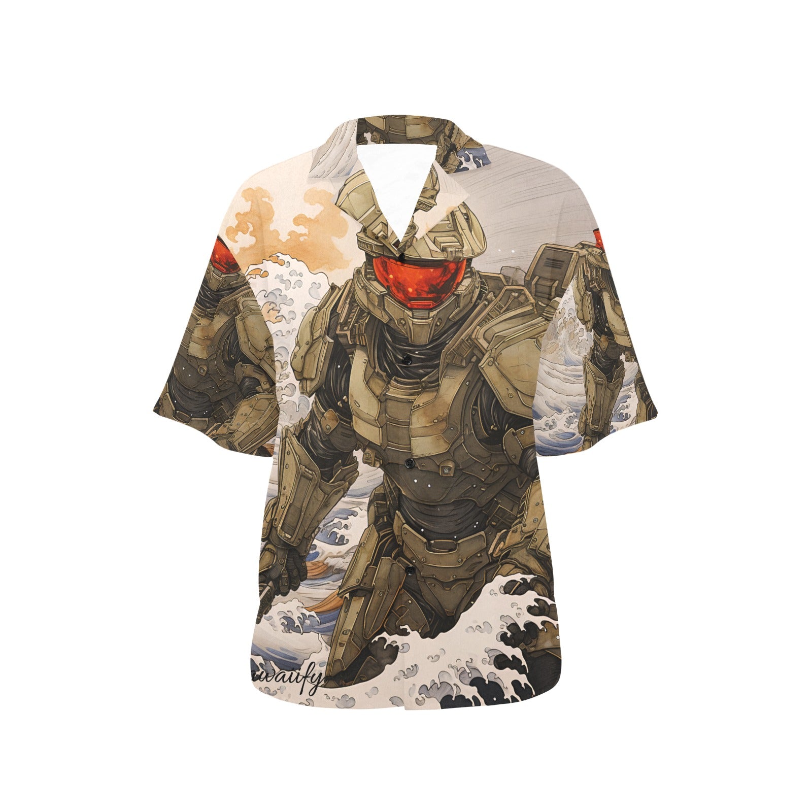 Master Chief Samurai Kona Wave Women's Hawaiian Shirt