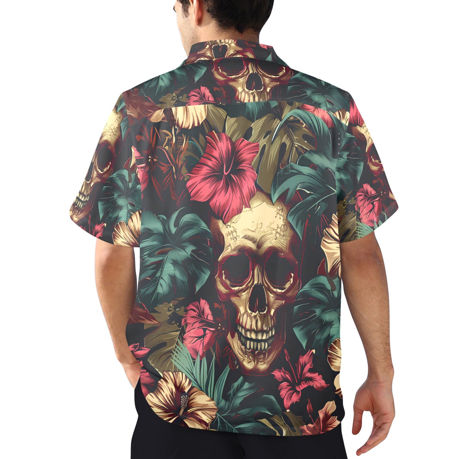 Dia de los Muertos Skully Men's Hawaiian - Made in USA