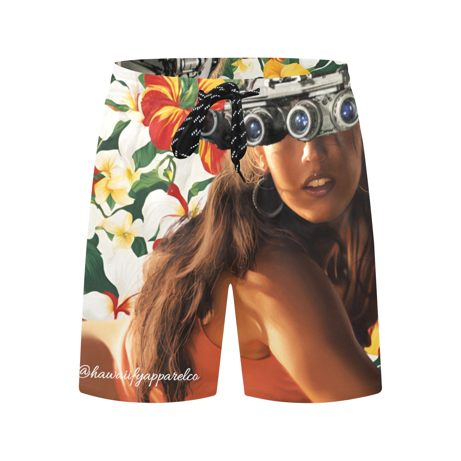 Megan Fox Quad Nods Men's Mid-Length Beach Shorts