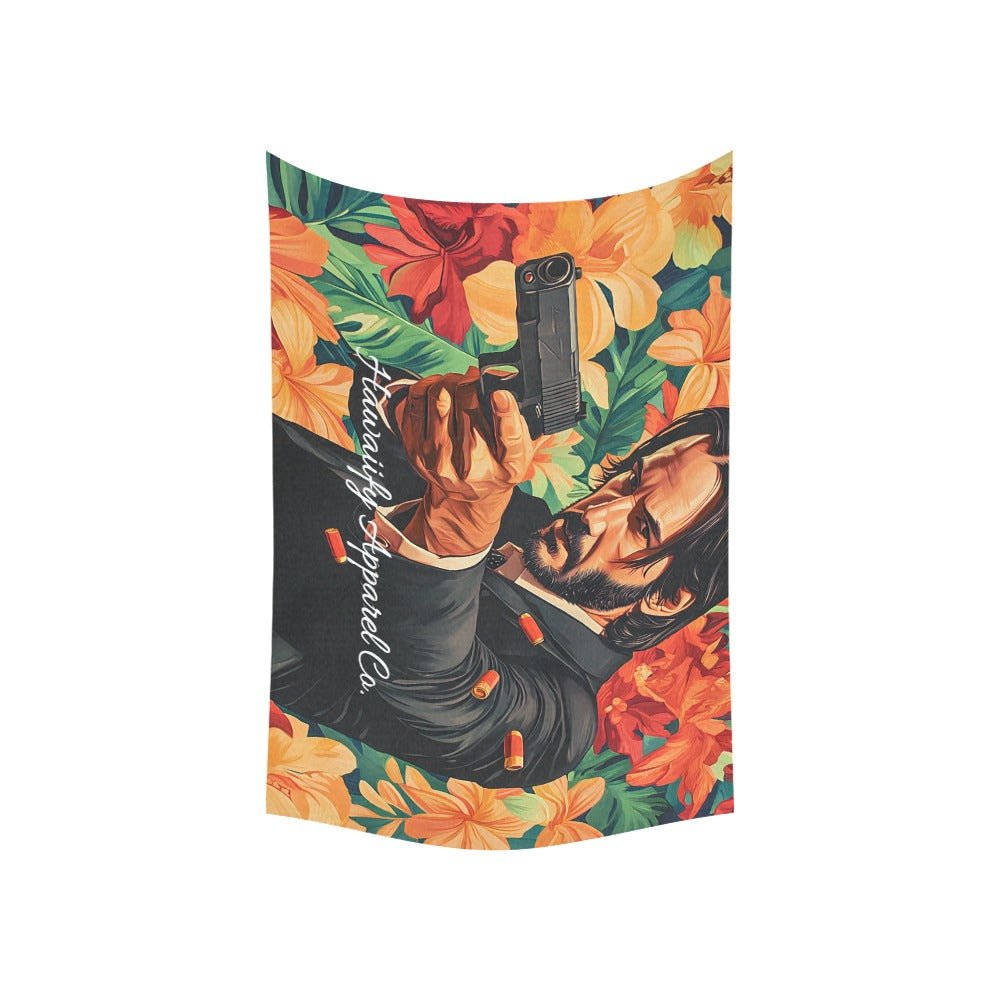 John Wick Floral Pattern Cotton Linen Tapestry 60"x 40"