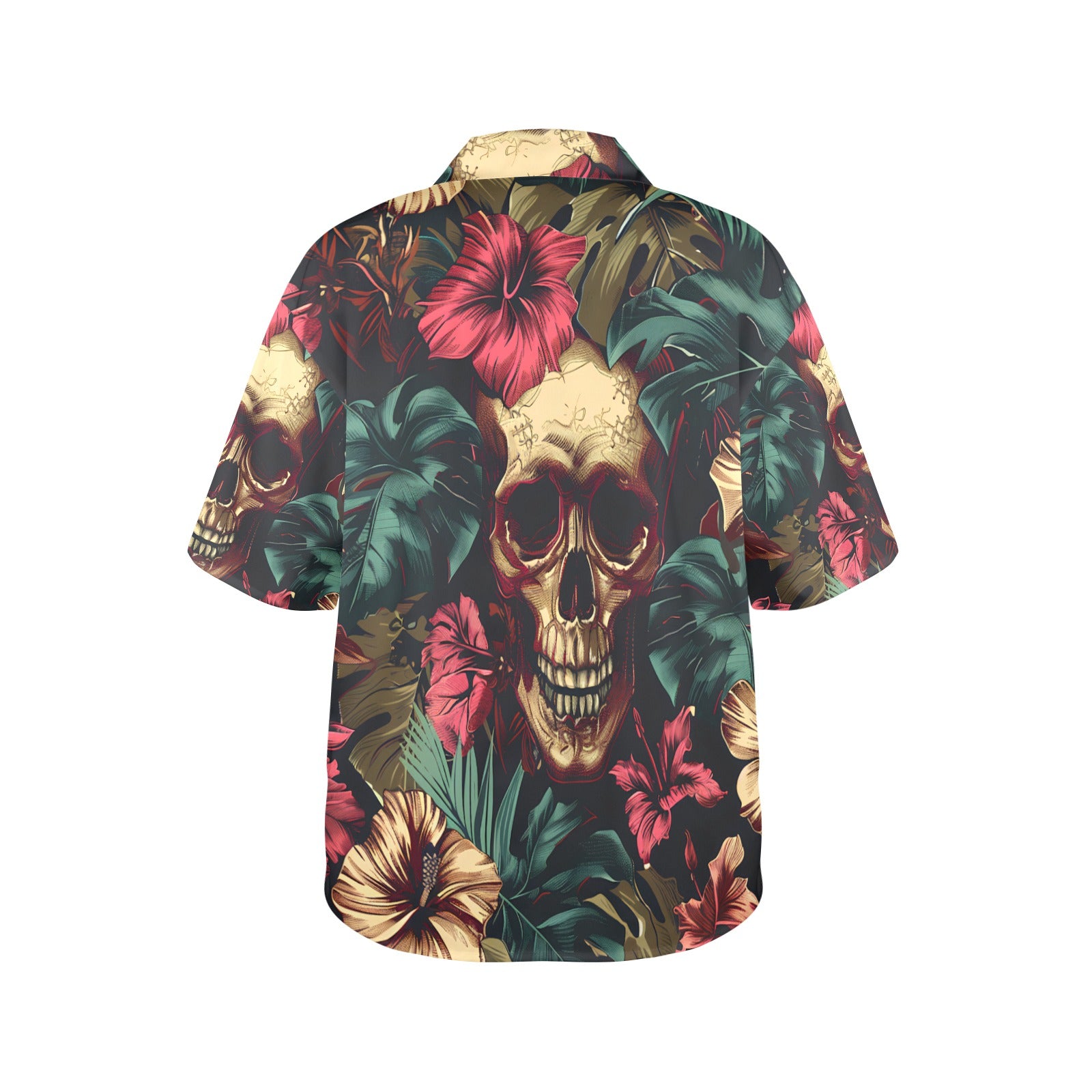 Women's Dia de los Muertos Skully Hawaiian Shirt