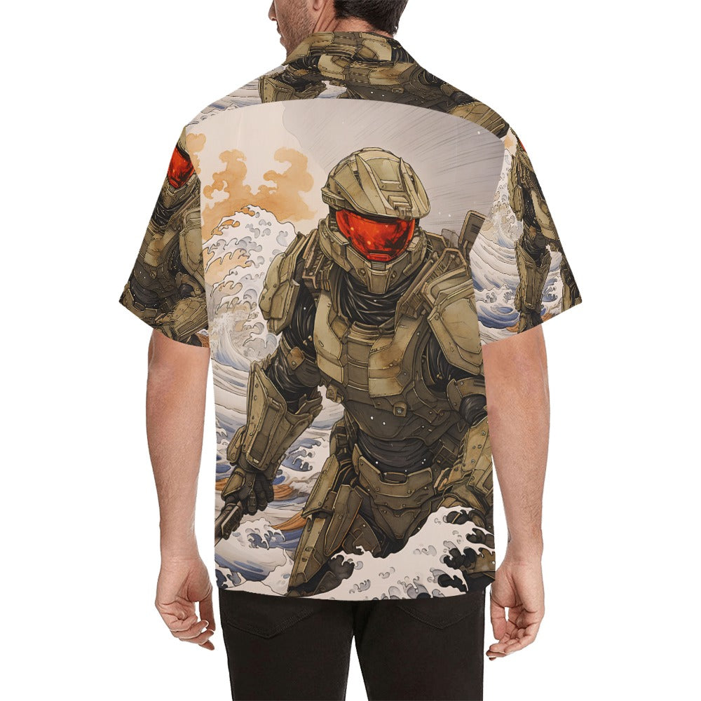 Master Chief Samurai Men's Hawaiian Shirt