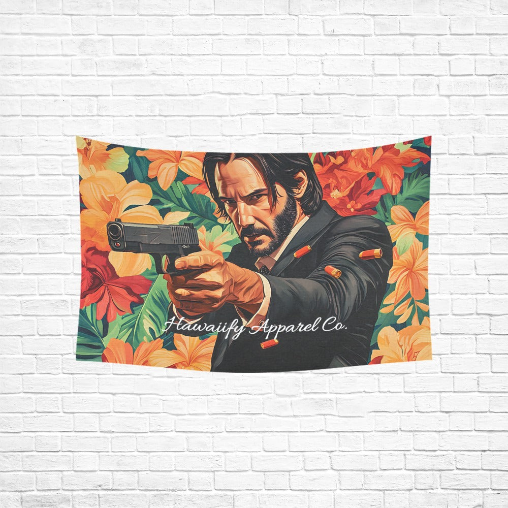 John Wick Floral Pattern Cotton Linen Tapestry 60"x 40"