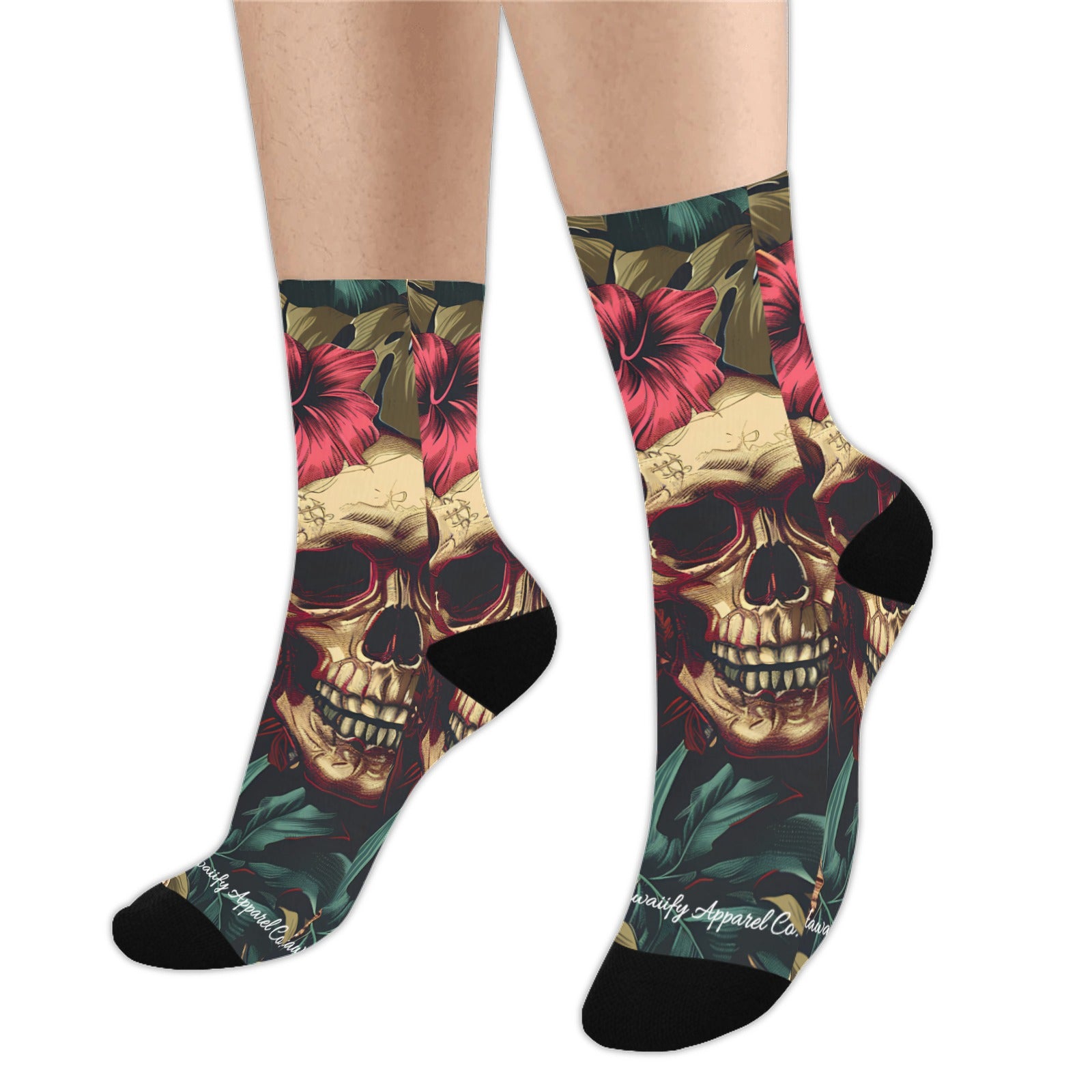 Dia de los Muertos Skully Socks - Made in USA