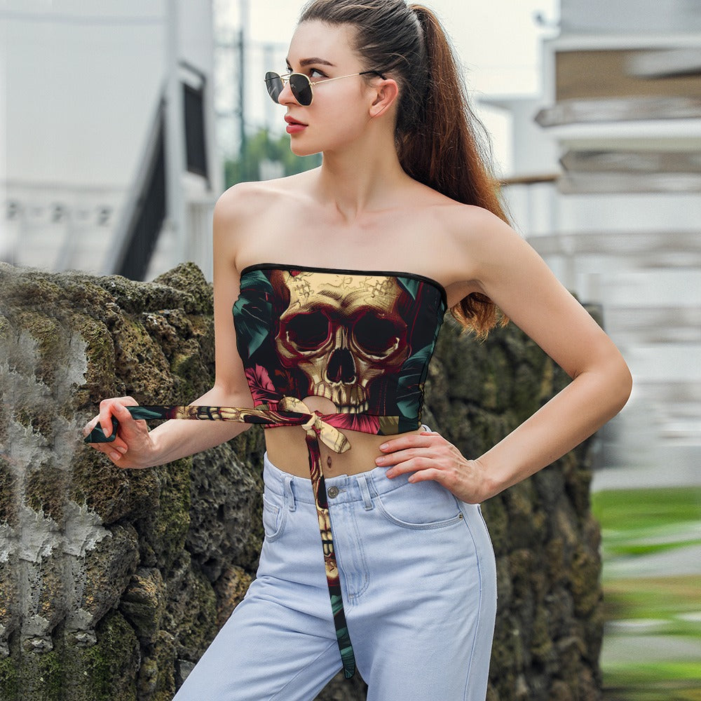 Dia de los Muertos Summer Blouse With Strapless Top