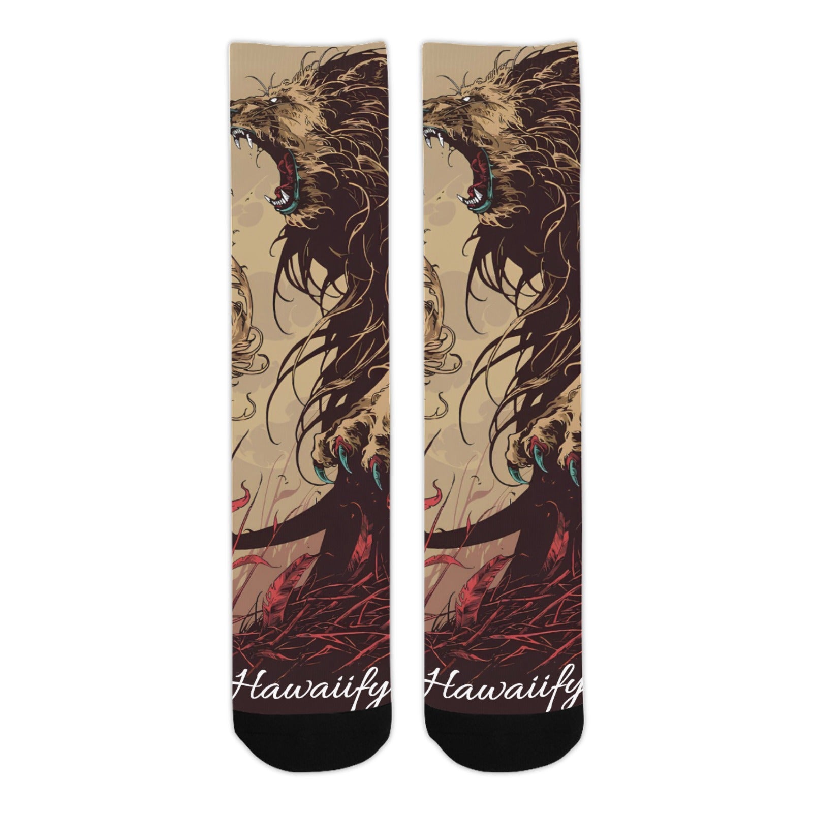 Lion's Mane Wild Roar Custom Socks (Made In USA)