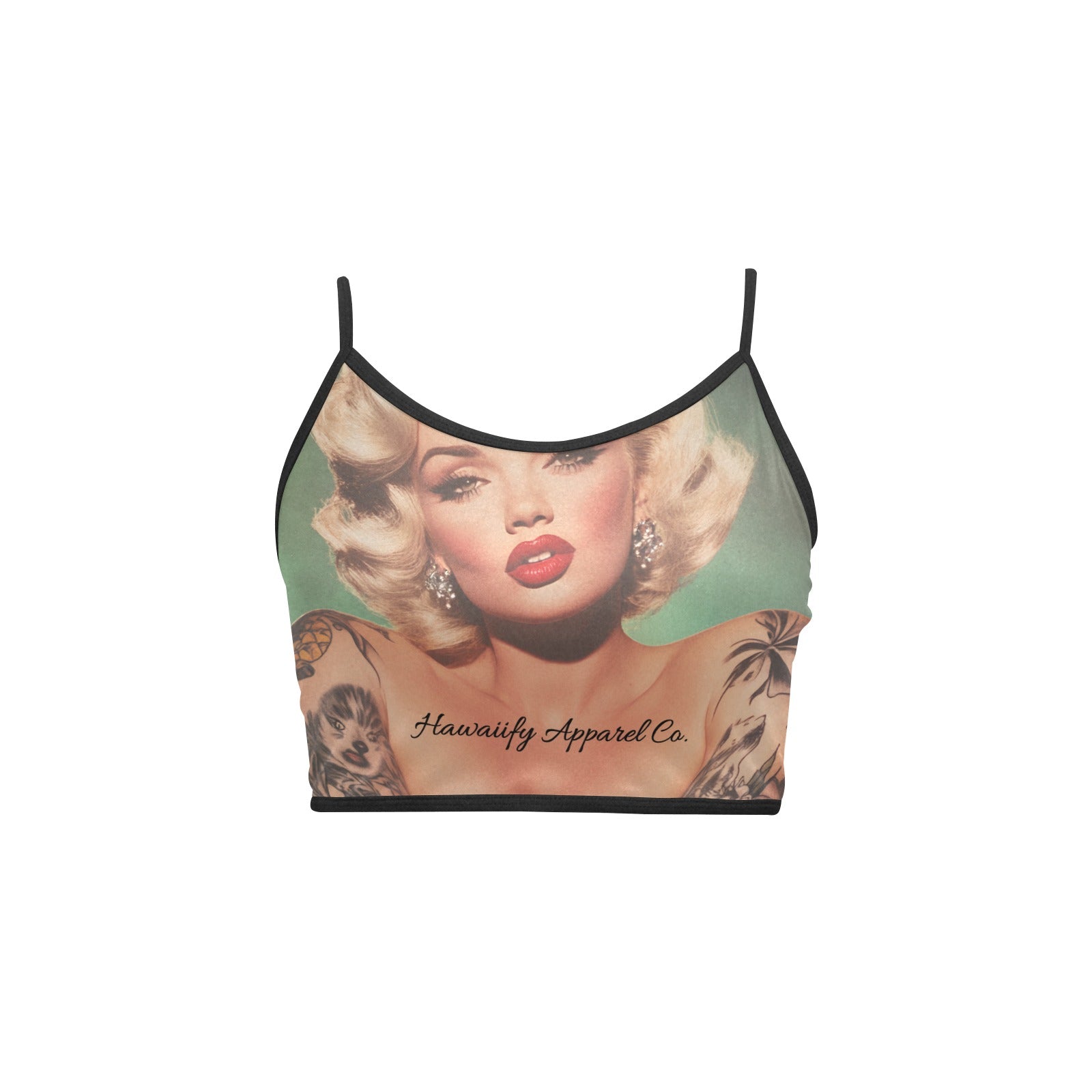 Marilyn Monroe Tatted Women's Spaghetti Strap Crop Top