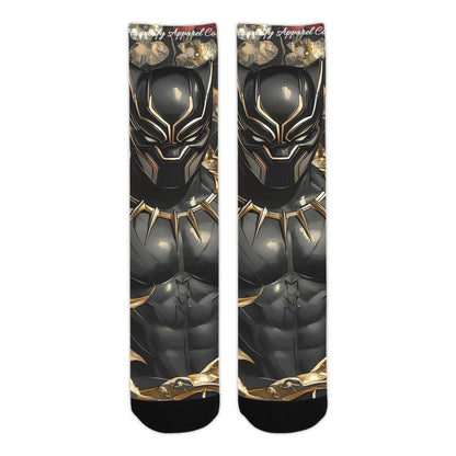 Black Panther Floral Men's Custom Socks