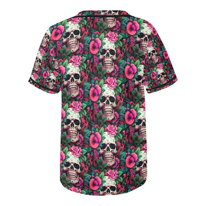 Dia de los Muertos Rosé Men's All Over Print Baseball Jersey
