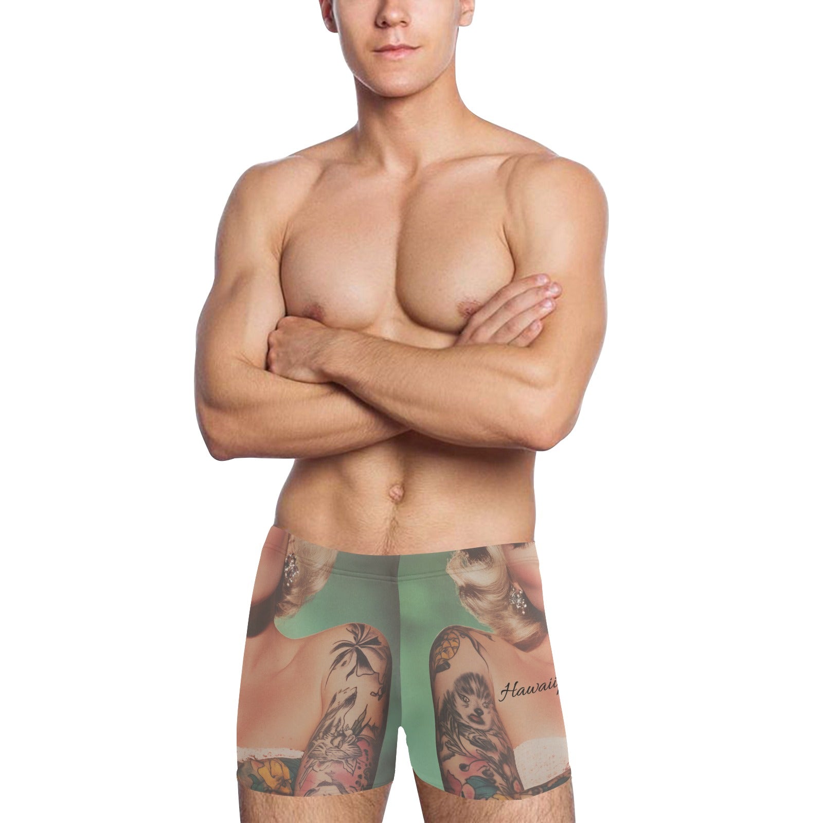 Tatted Marilyn Monroe Men's Swimming Trunks