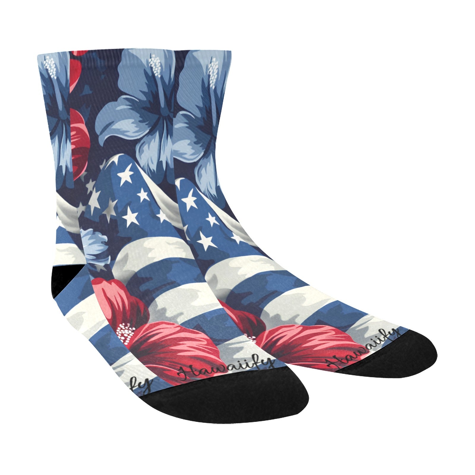 Classic Sublimated Crew Socks - July 4th Parade - Blue Edition