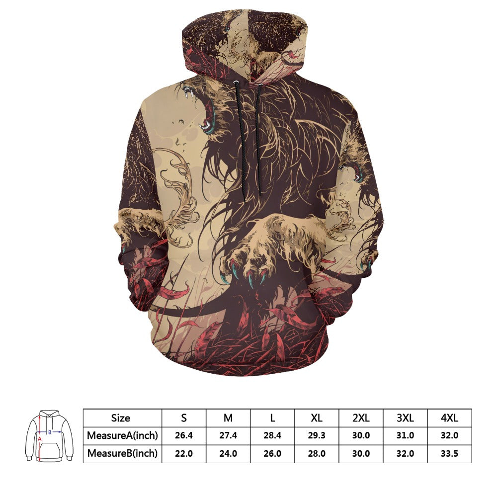 Lion's Mane Men's All Over Print Hoodie