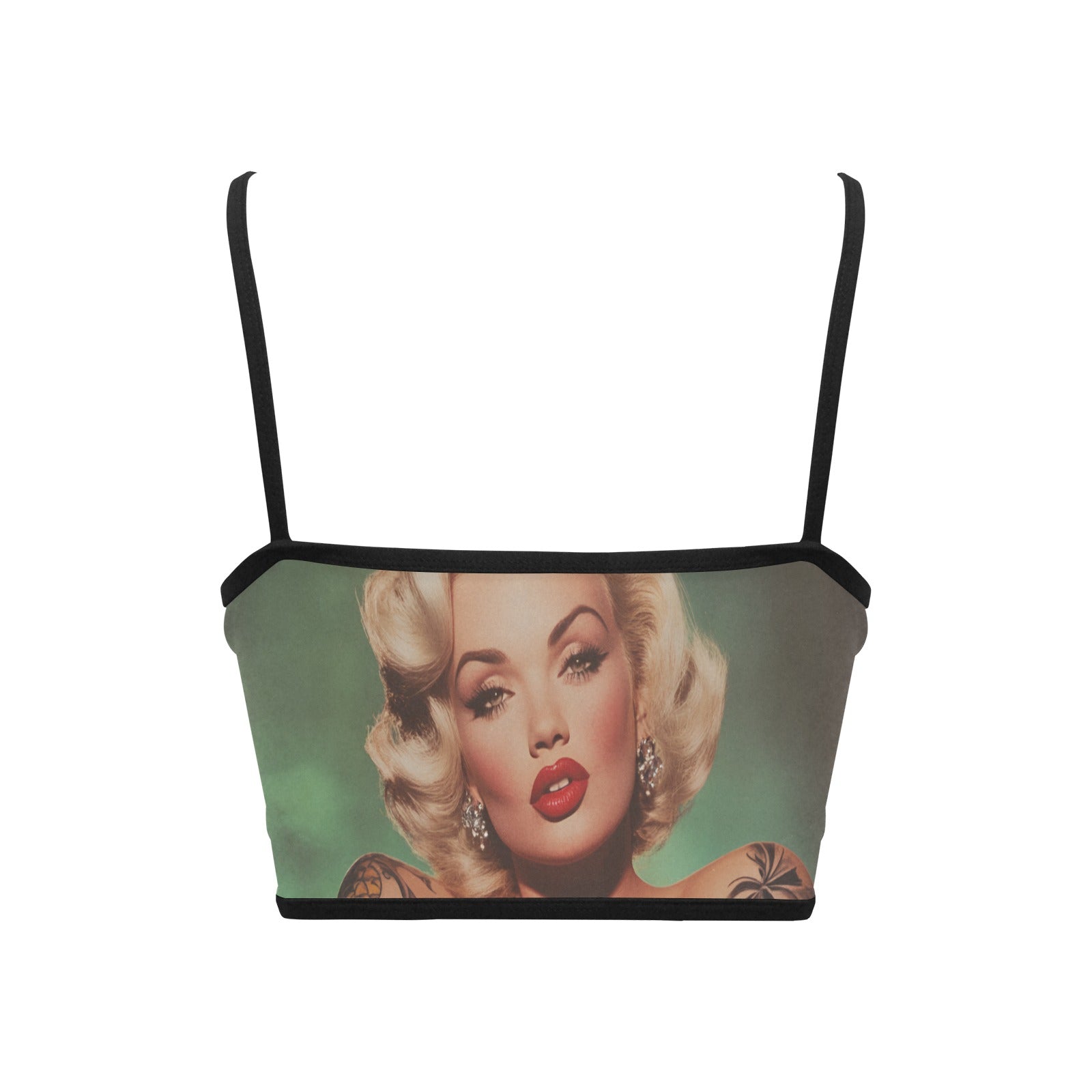 Marilyn Monroe Tatted Women's Spaghetti Strap Crop Top