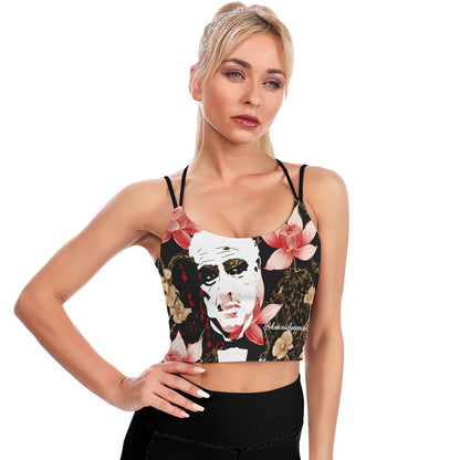 Godfather Bloodspatter Cute Cropped Yoga Tops for Women