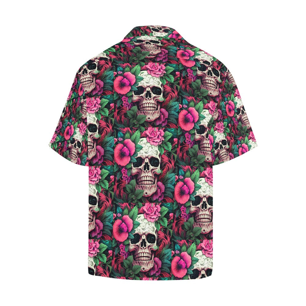 Rose Skull Men's Hawaiian Shirt