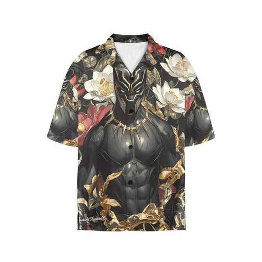 Black Panther Floral Women's Hawaiian Shirt