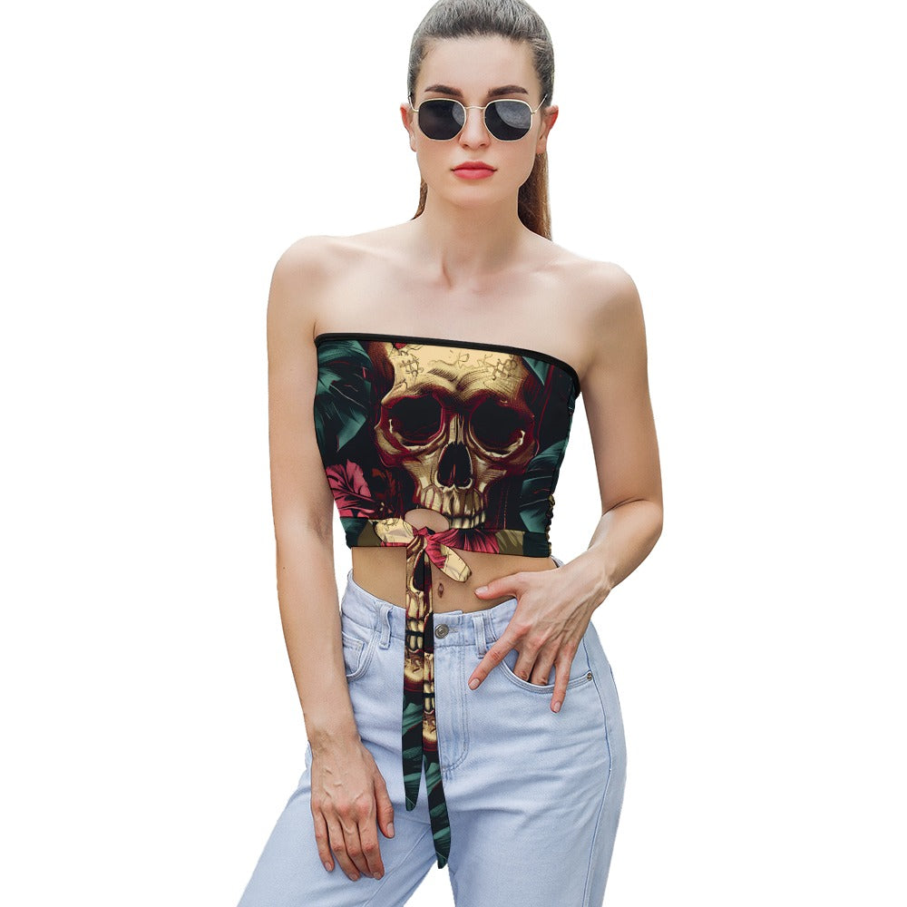 Dia de los Muertos Summer Blouse With Strapless Top