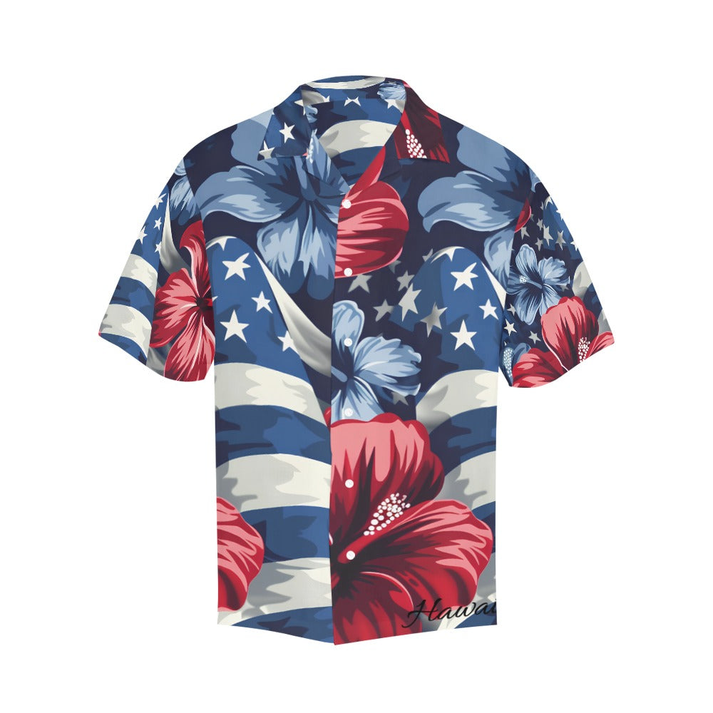 Men's All Over Print Hawaiian Shirt - July 4th Parade - Blue Edition