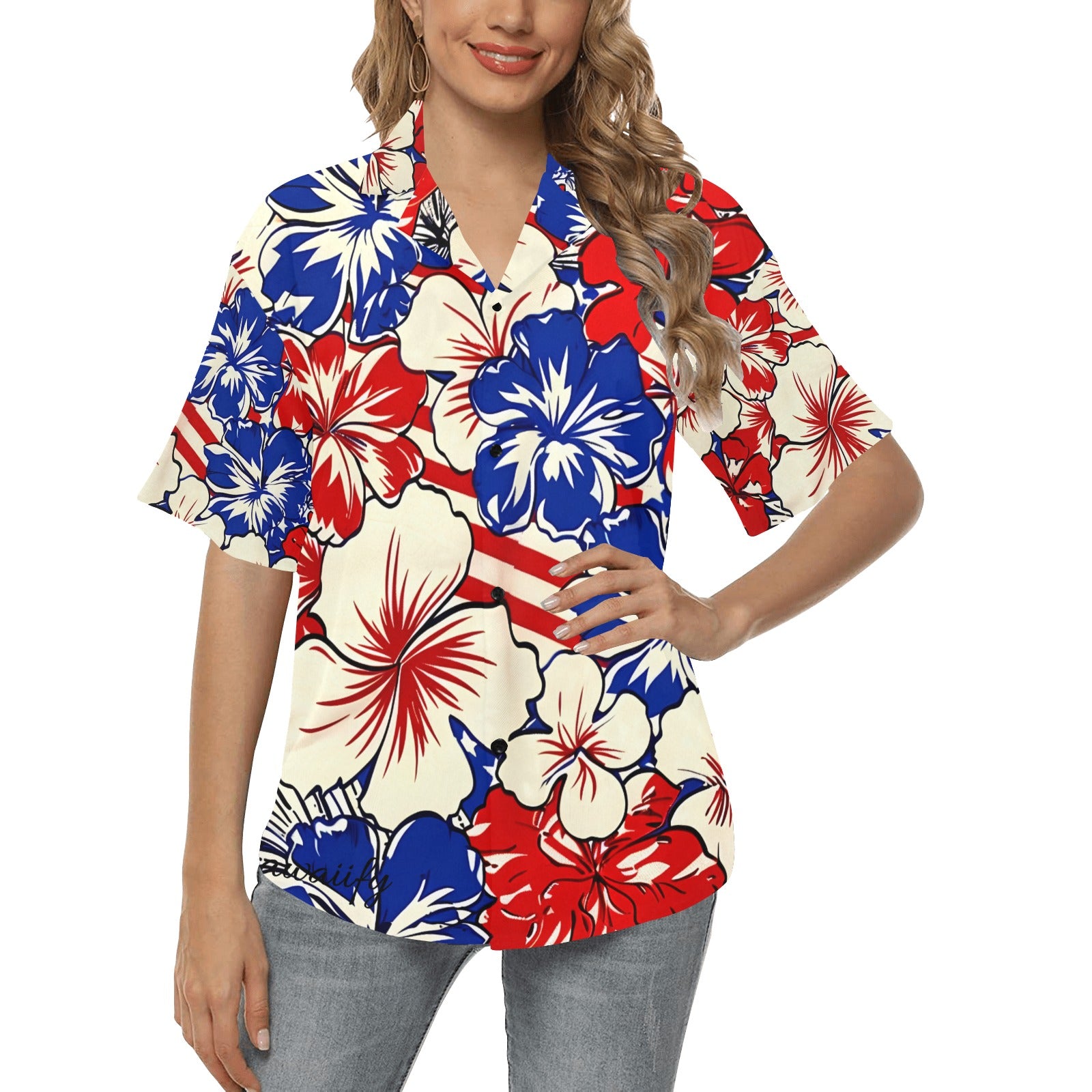 Women's Hawaiian Shirt - USA July 4th Parade