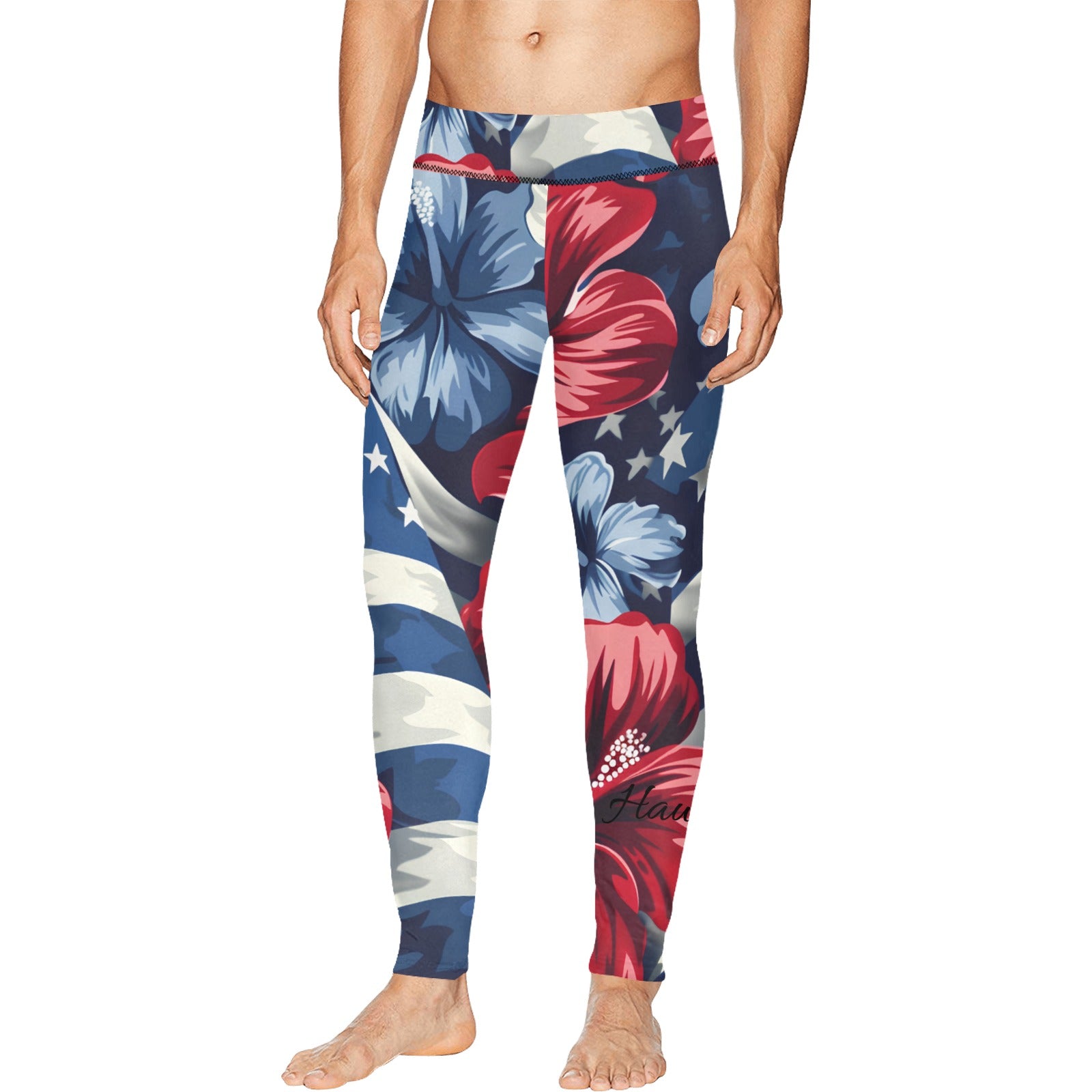 Men's All Over Print Leggings - July 4th Parade - Blue Edition