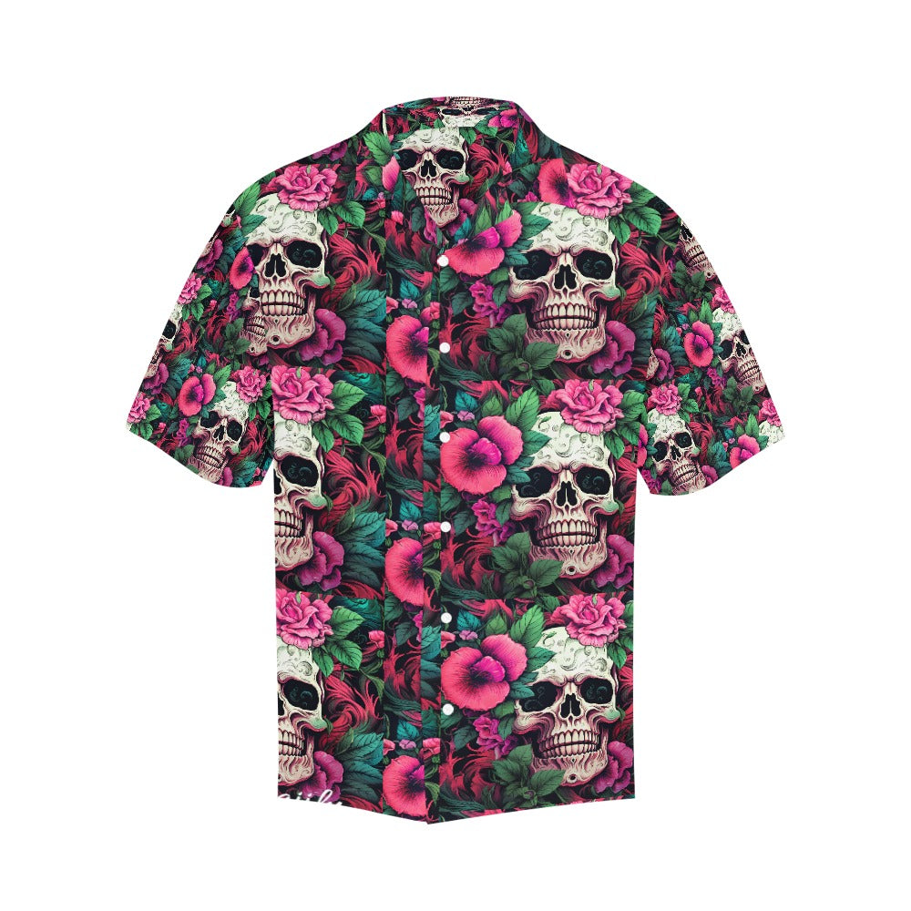 Rose Skull Men's Hawaiian Shirt