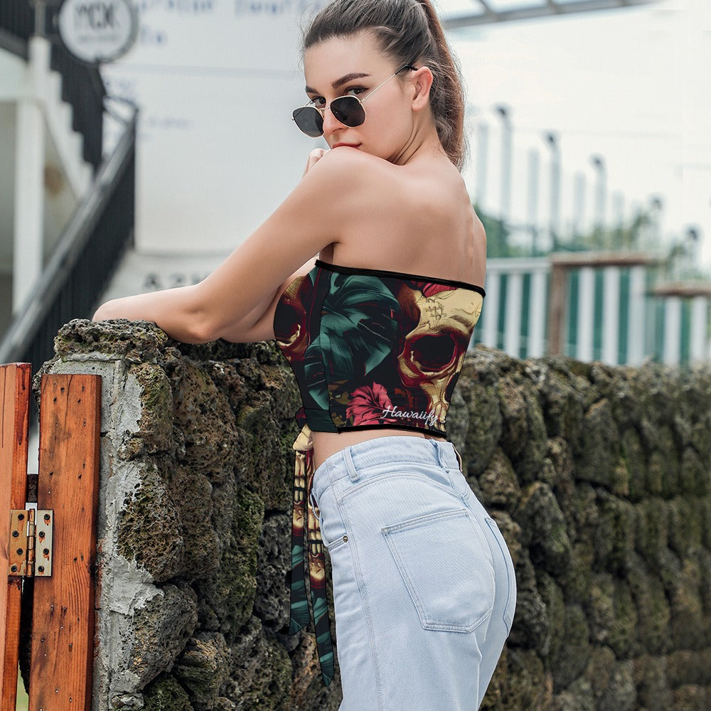 Dia de los Muertos Summer Blouse With Strapless Top