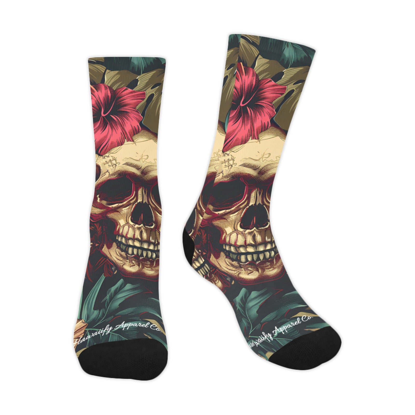 Dia de los Muertos Skully Socks - Made in USA