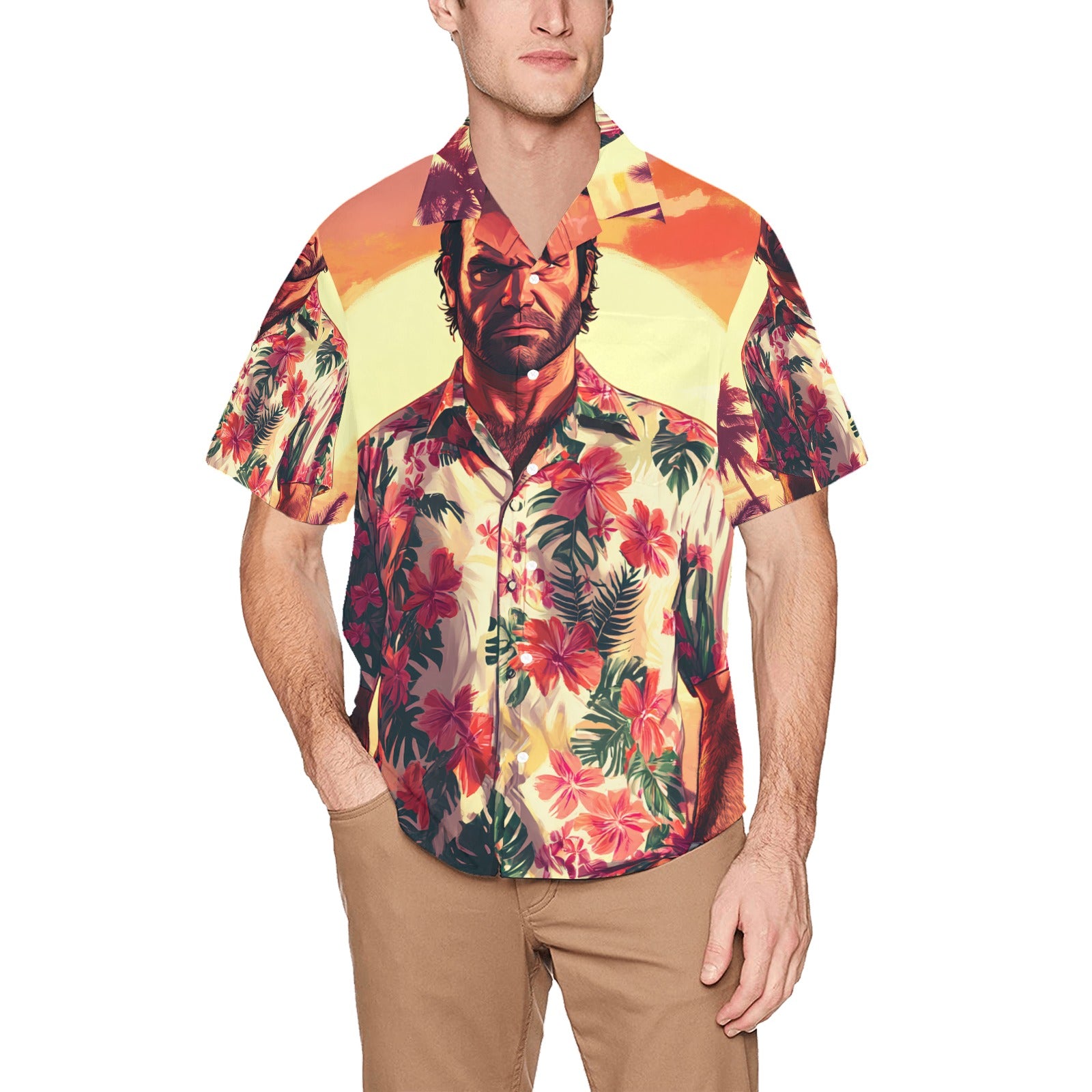 Trevor from GTA 5 Sunset Hawaiian Men's Shirt