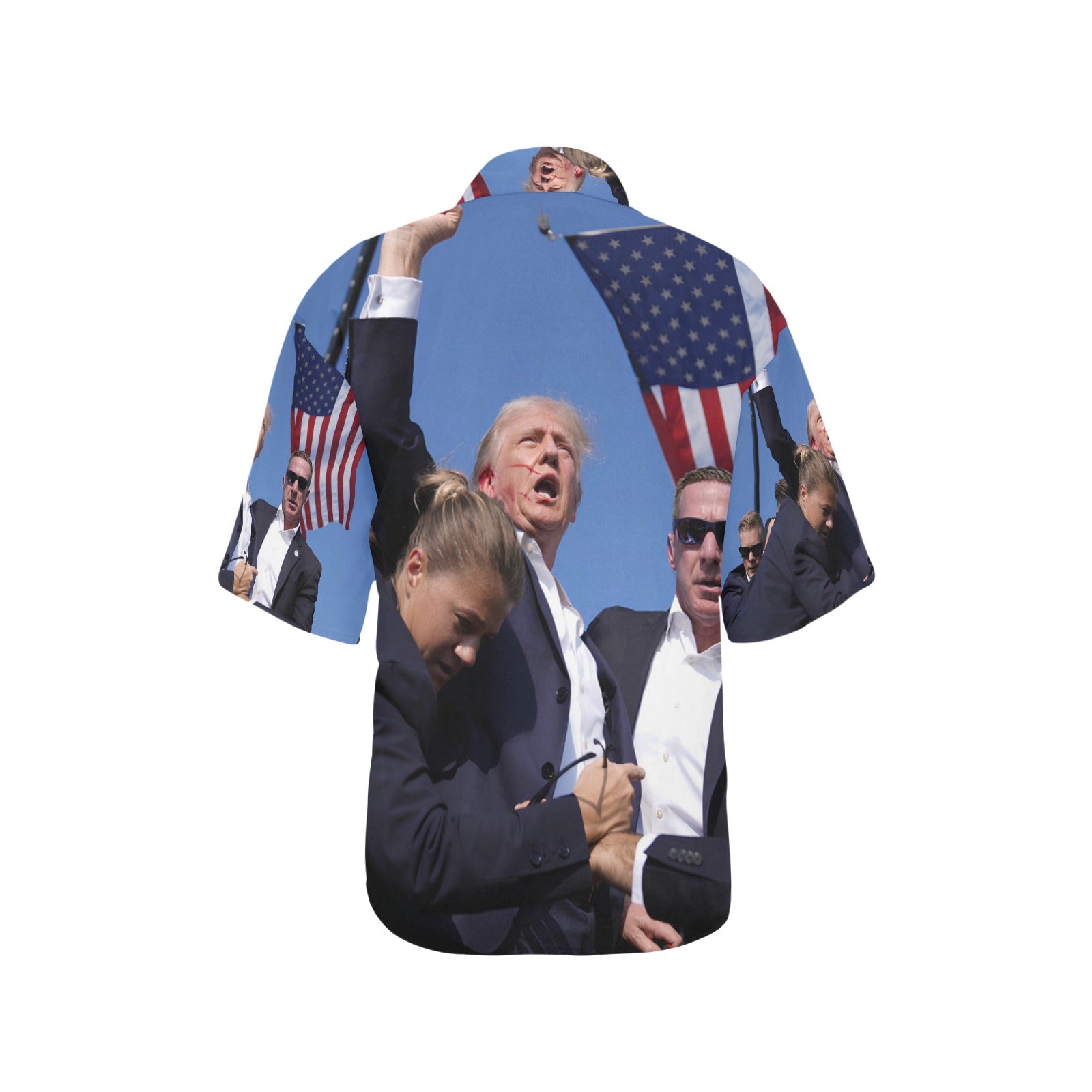 Donald J. Trump Assassination Attempt All Over Print Hawaiian Shirt for Women