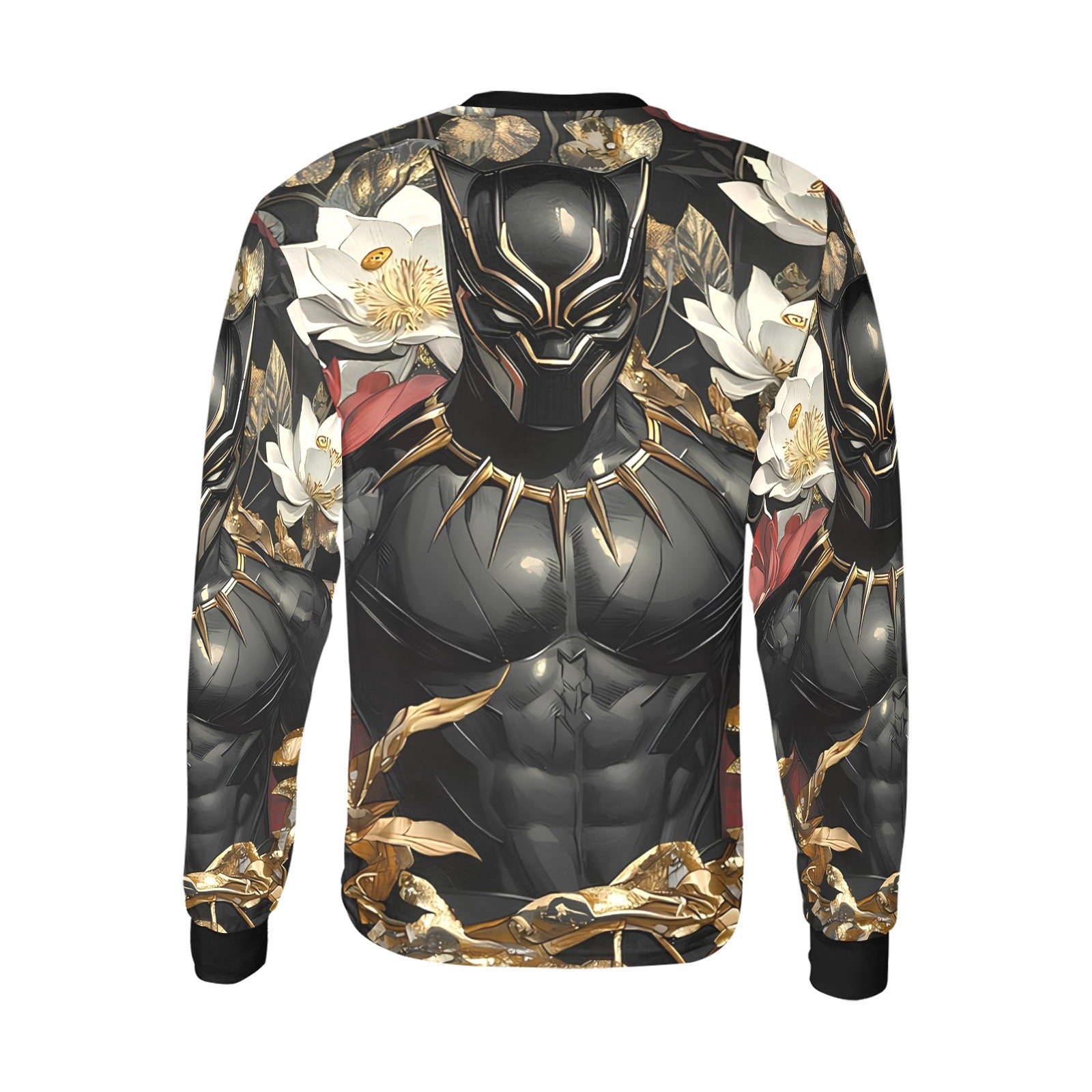 Black Panther Floral Men's Long Sleeve T-shirt