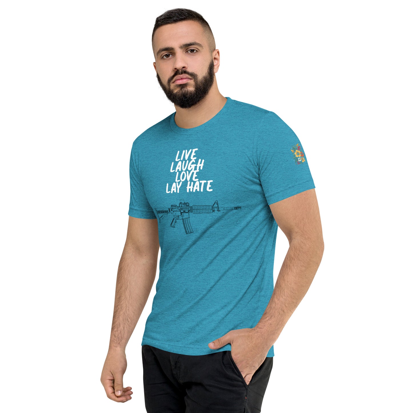 Live, Laugh, Love, Lay Hate M4A1 Athletic Fit T-Shirt