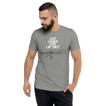 Live, Laugh, Love, Lay Hate M4A1 Athletic Fit T-Shirt