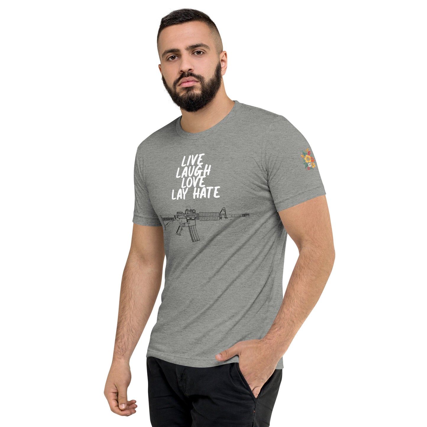 Live, Laugh, Love, Lay Hate M4A1 Athletic Fit T-Shirt