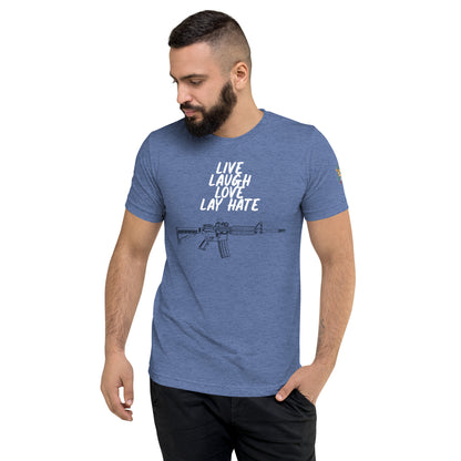 Live, Laugh, Love, Lay Hate M4A1 Athletic Fit T-Shirt