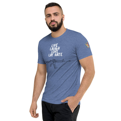 Live, Laugh, Love, Lay Hate M4A1 Athletic Fit T-Shirt