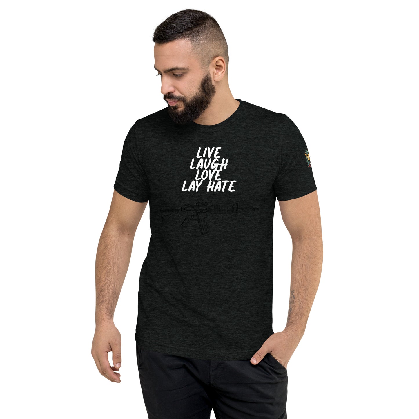 Live, Laugh, Love, Lay Hate M4A1 Athletic Fit T-Shirt