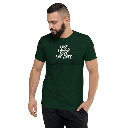 Live, Laugh, Love, Lay Hate M4A1 Athletic Fit T-Shirt