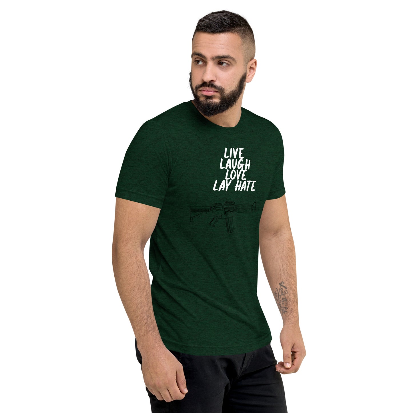 Live, Laugh, Love, Lay Hate M4A1 Athletic Fit T-Shirt