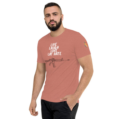 Live, Laugh, Love, Lay Hate M4A1 Athletic Fit T-Shirt