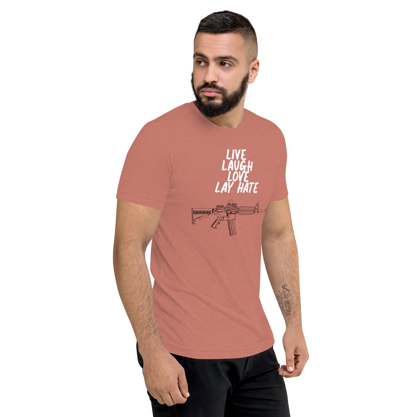 Live, Laugh, Love, Lay Hate M4A1 Athletic Fit T-Shirt