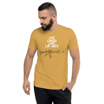 Live, Laugh, Love, Lay Hate M4A1 Athletic Fit T-Shirt