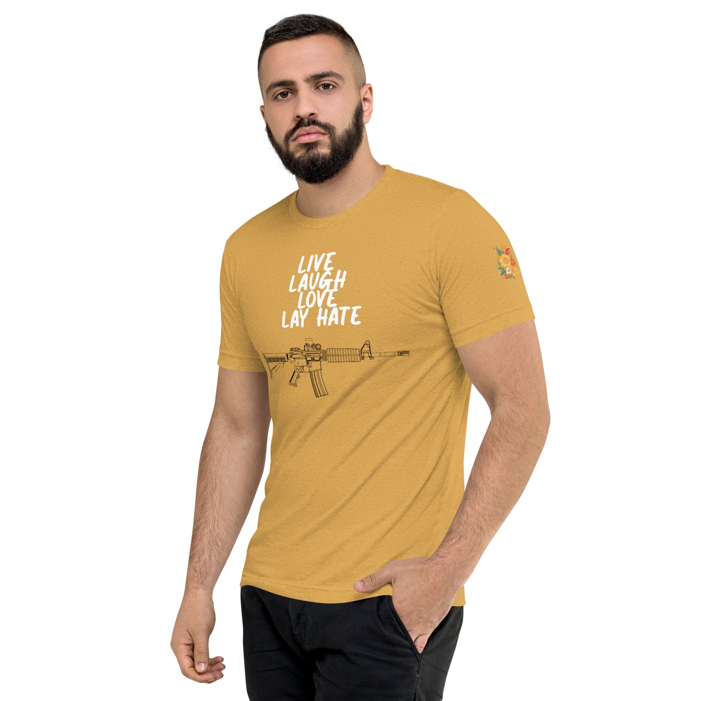 Live, Laugh, Love, Lay Hate M4A1 Athletic Fit T-Shirt