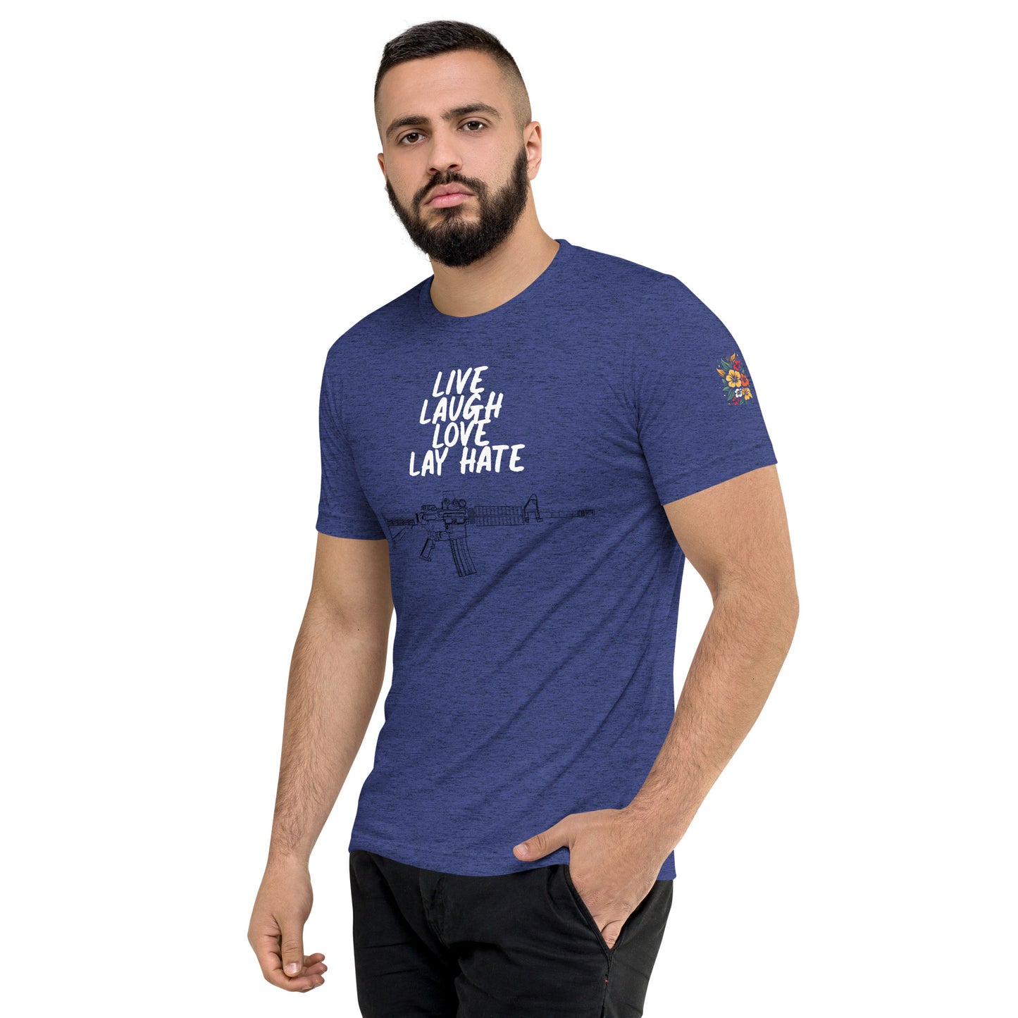 Live, Laugh, Love, Lay Hate M4A1 Athletic Fit T-Shirt