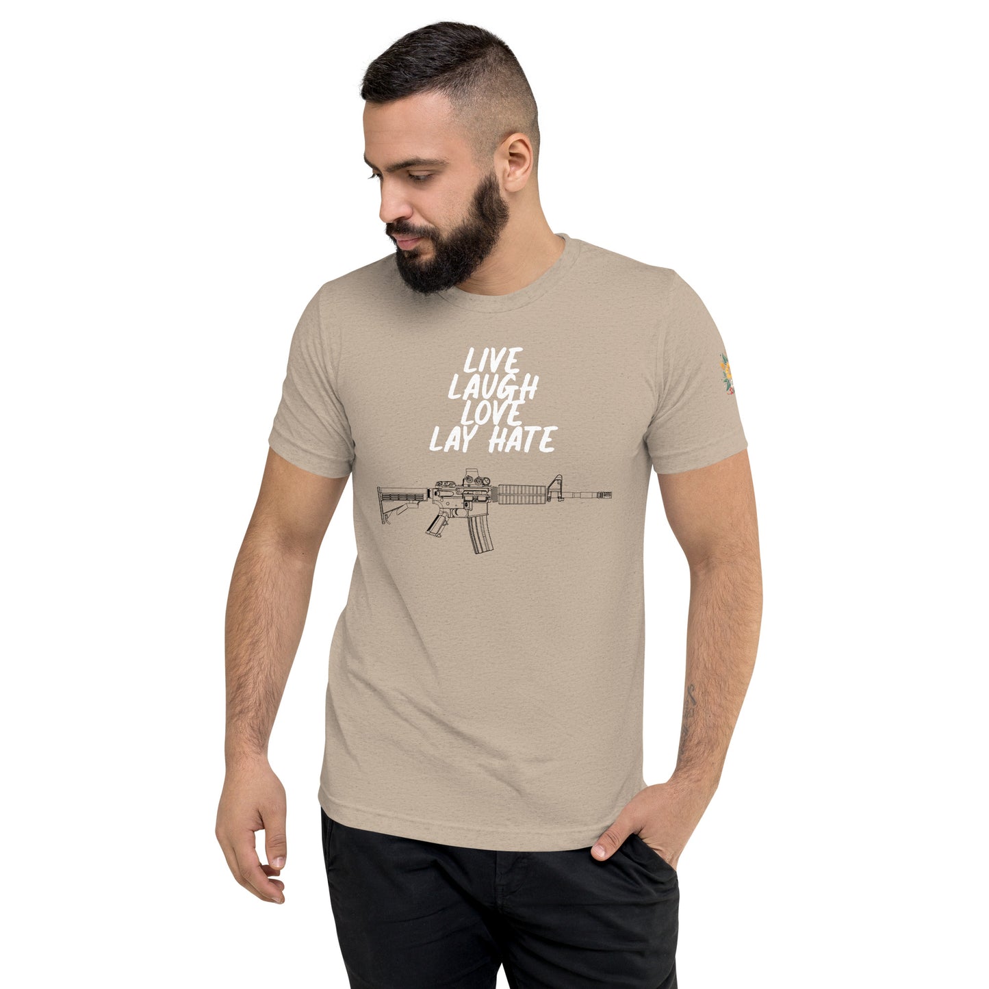 Live, Laugh, Love, Lay Hate M4A1 Athletic Fit T-Shirt