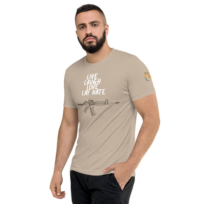 Live, Laugh, Love, Lay Hate M4A1 Athletic Fit T-Shirt